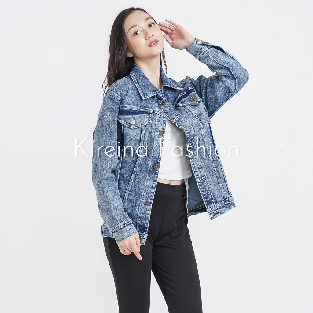 Jaket Jeans Unisex Jaket Denim Tebal Wanita | Kireina Fashion