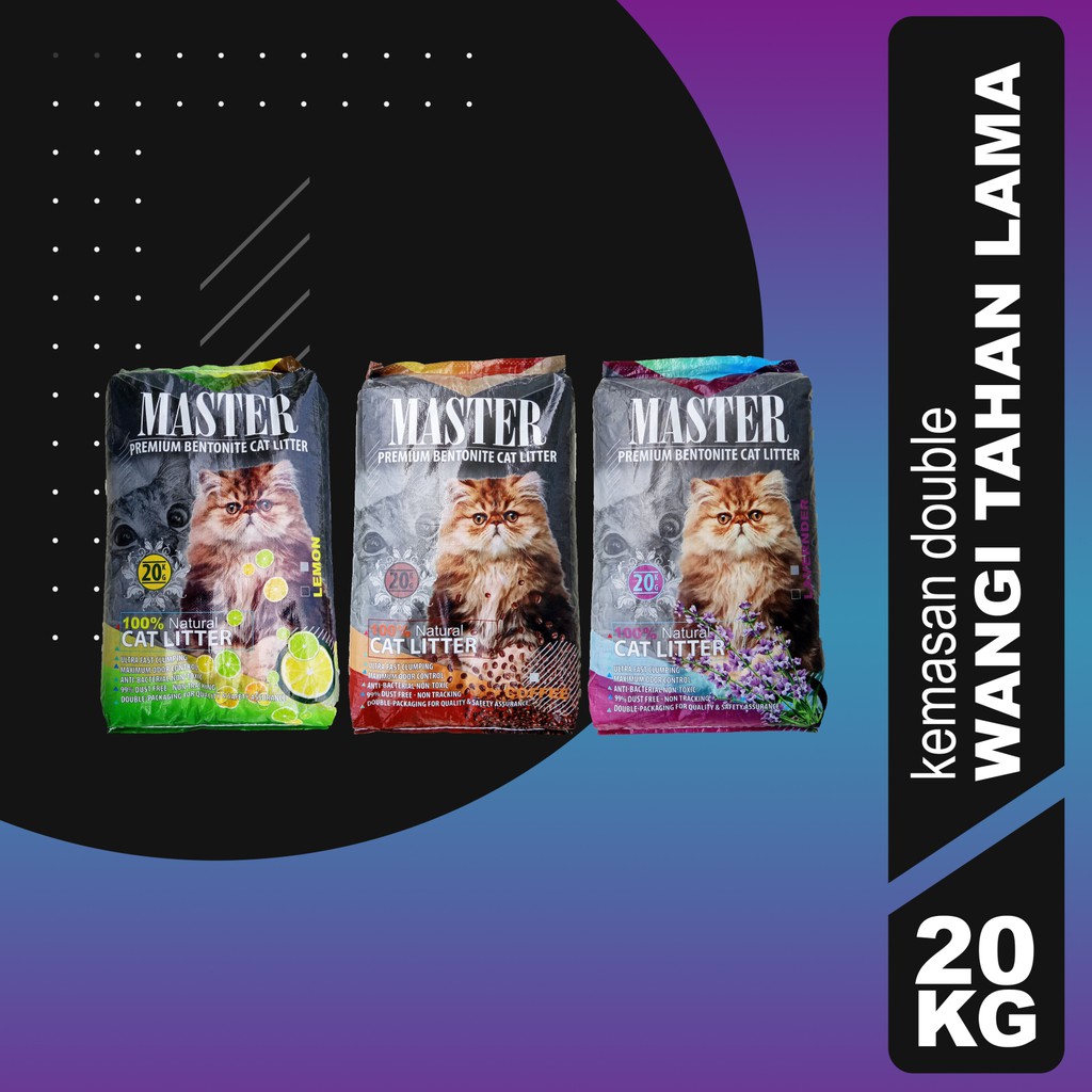 [GOSEND] Pasir Kucing Gumpal Wangi Master 20 Kg / Cat Litter Catsand Gumpal Wangi Master 20kg