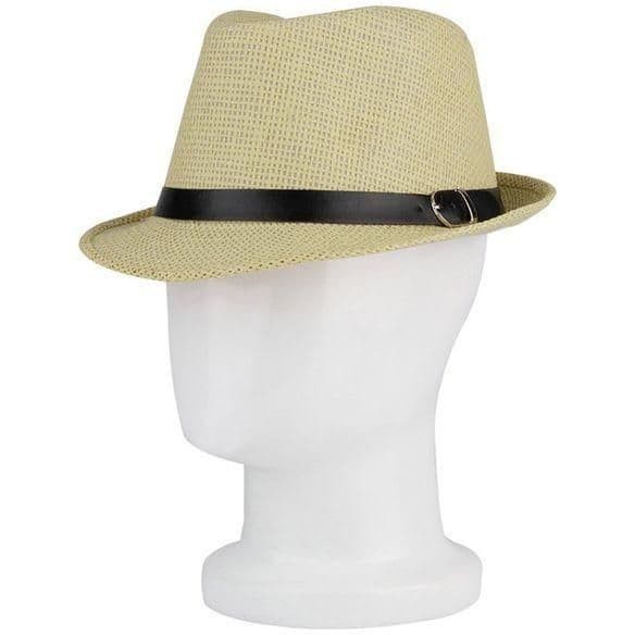 Topi Men Women Straw Trilby Hat Fedora Cuban koboi