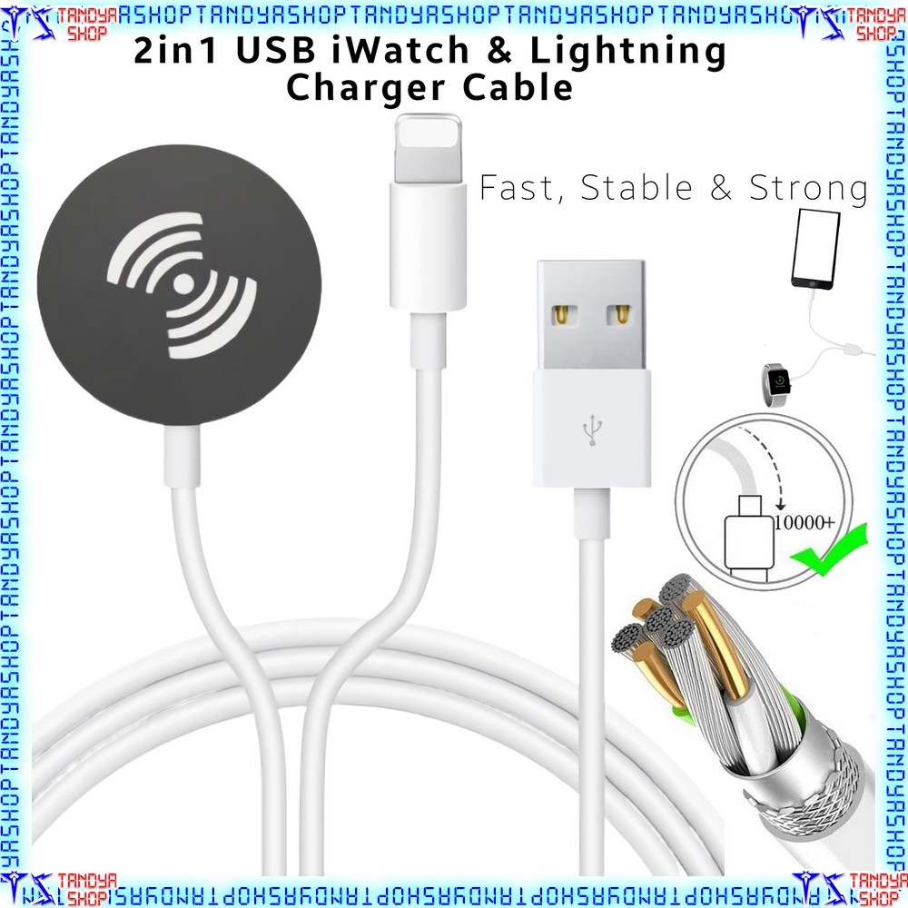 Kabel USB Charger Lightning Qi Wireless Apple Watch Series iPhone 2in1