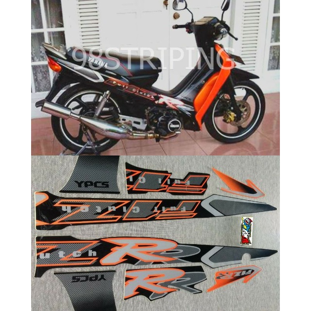 STRIPING FIZ R FIZR 2001 2002 HITAM ORANGE OREN  SILVER FULL CLUTCH