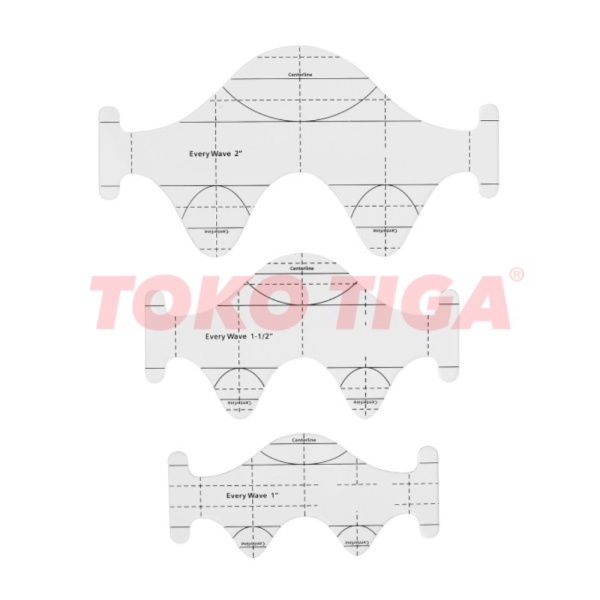 

Jual Penggaris / Quilting Template Model Wave Gelombang Isi 3 Pcs QTSKEW3 Diskon