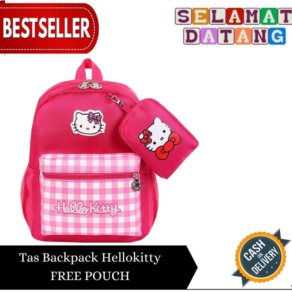 ARMELIA SHOP - Tas Anak - Tas Sekolah Anak Wanita - Tas Sekolah Anak TK SD - Motip Helokiti Kotak