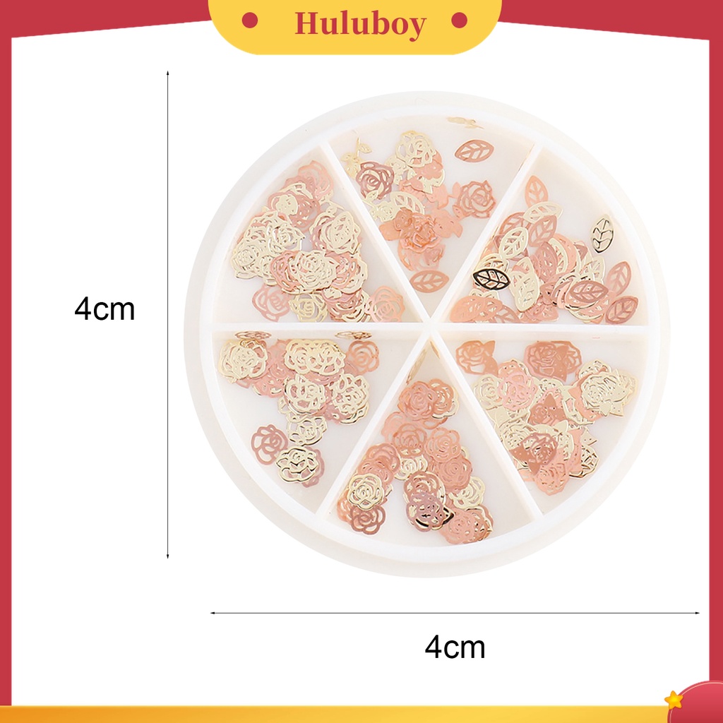 Huluboy Huluboy♡ Kuku Palsu 3D Bahan Metal Aksen Hollow Untuk Dekorasi Manicure