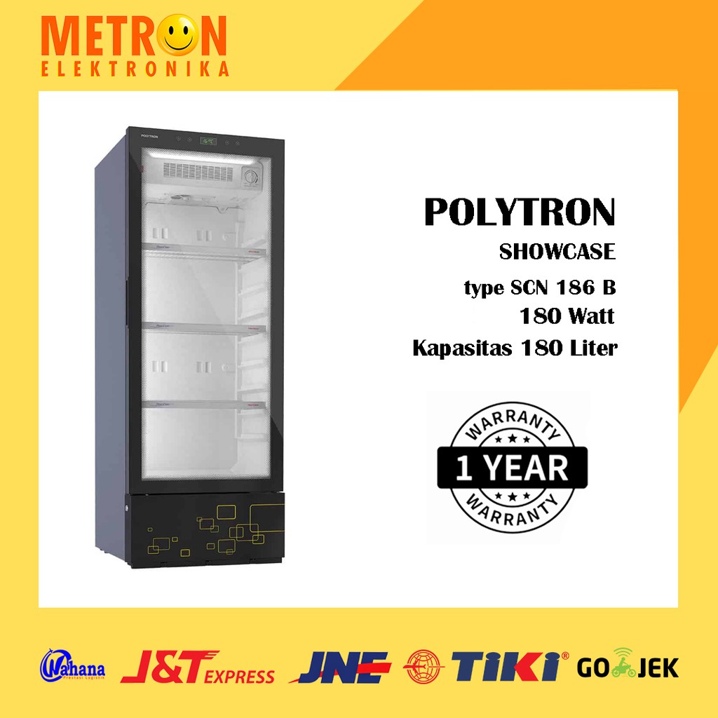 POLYTRON SCN 186 B / SHOWCASE LEMARI PENDINGIN 180 LT LITER/ SCN186