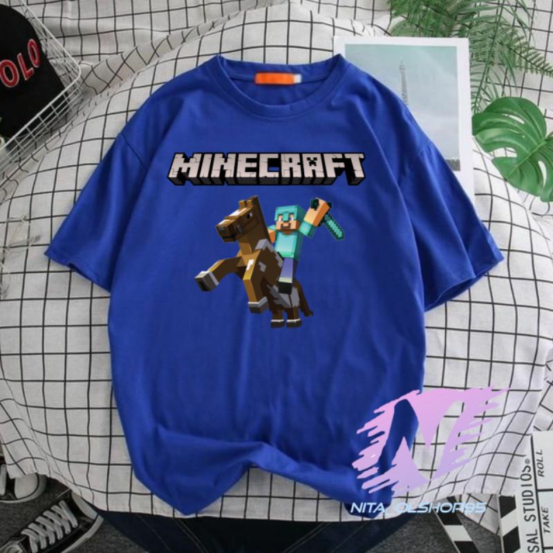 kaos mine craft terbaru baju anak minicraft karakter