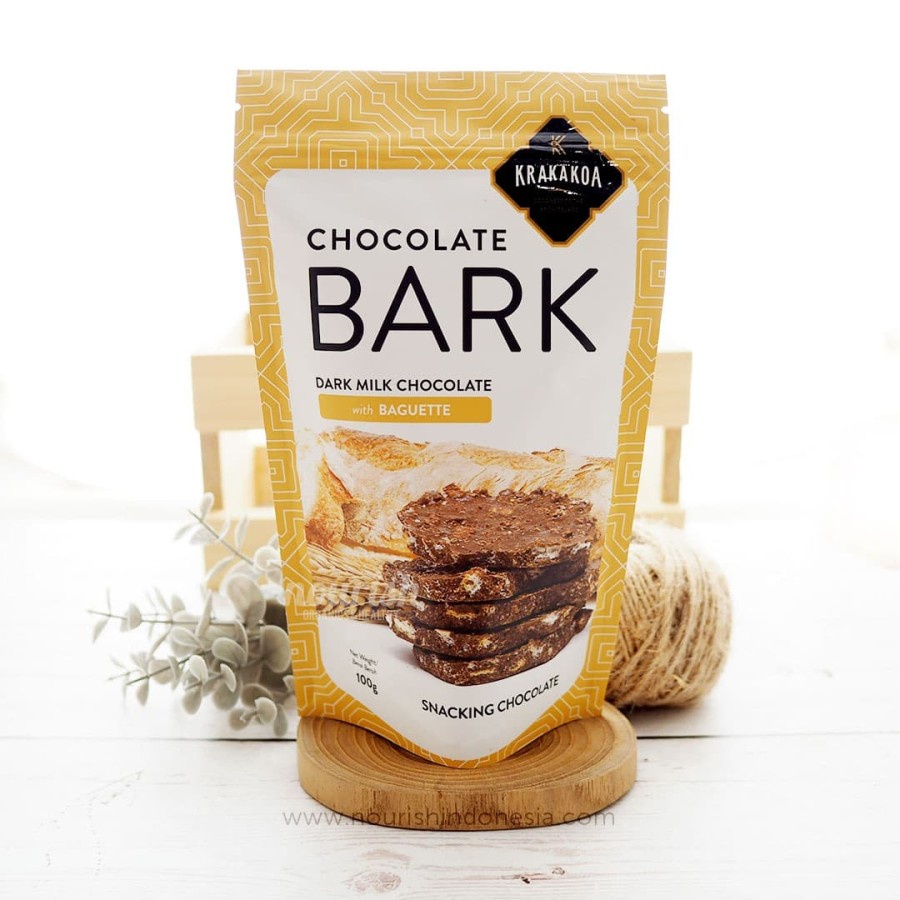 Krakakoa, Chocolate Bark, Dark Milk Chocolate with Baguette 100gr