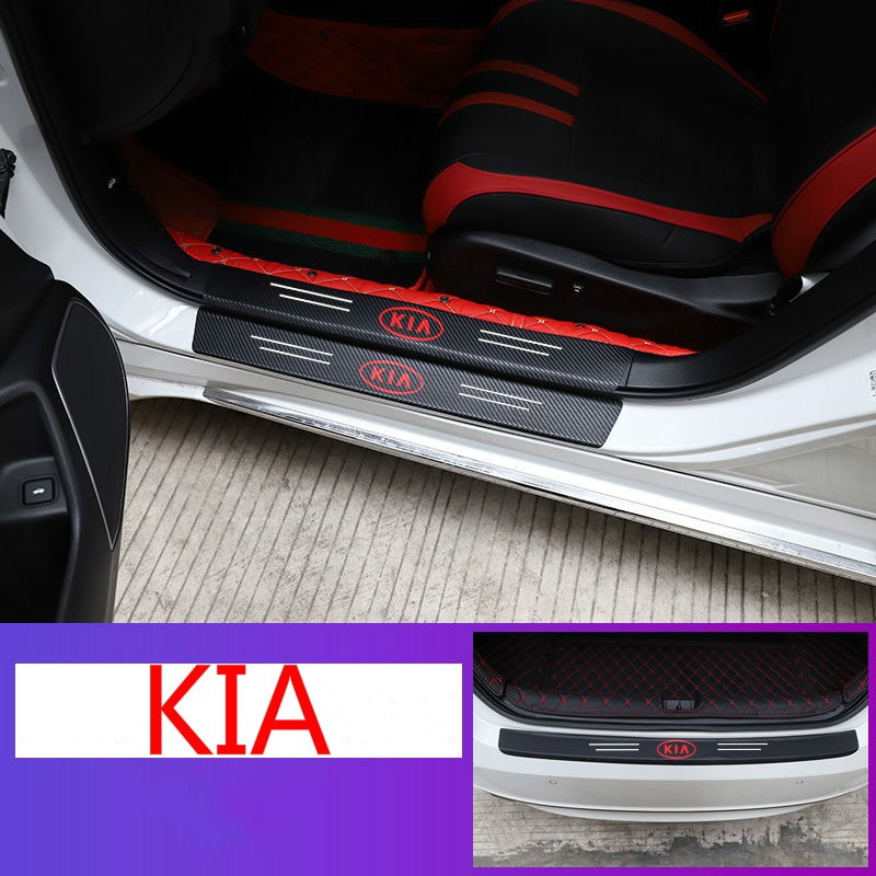 Stiker Pelindung Bagasi Mobil Bahan Kulit Carbon Fiber Untuk Kia K5 K3 K2 Sportage Picanto Rio