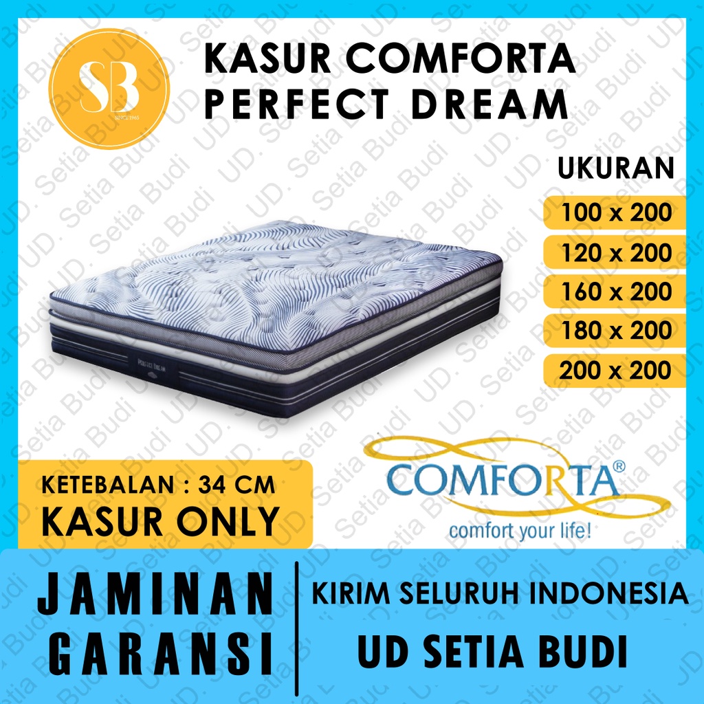 Kasur Comforta Springbed Perfect Dream 200x200 180x200 160x200 120x200 100x200 90x200