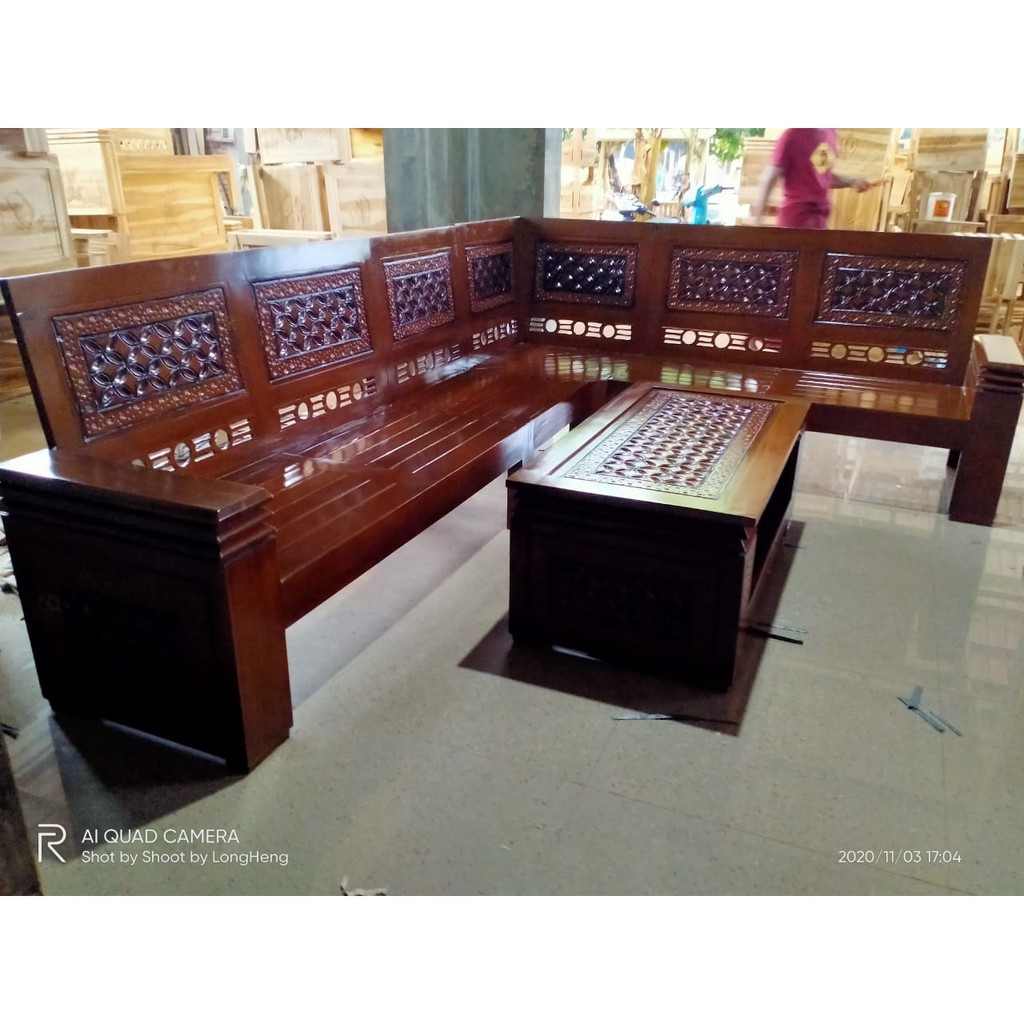 Kursi Tamu Pojok Jati Minimalis Termurah/Kursi Ruang Tamu Sudut Minimalis Modern-2