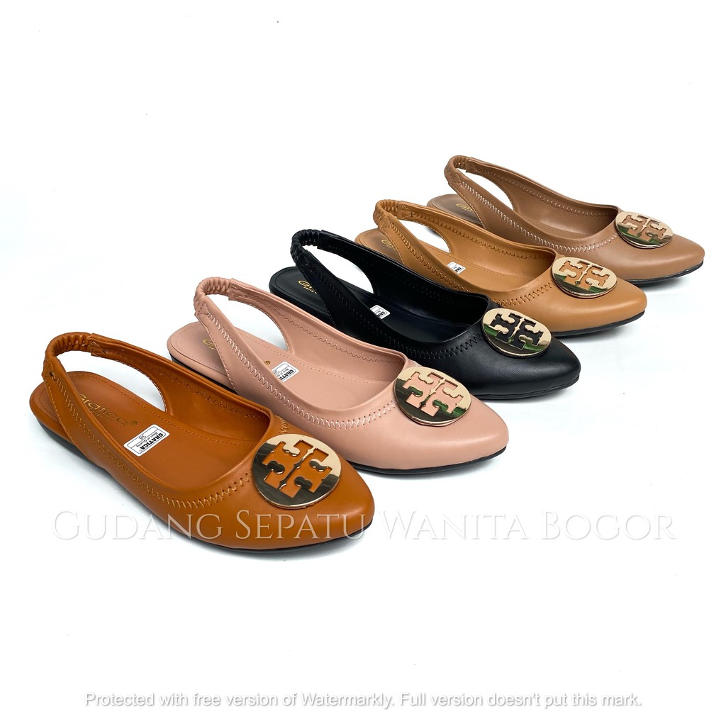 GRATICA Sepatu Kerja Kantoran Santai Wanita Sendal Flat Shoes Minnie Travel Tali Belakang MA 49
