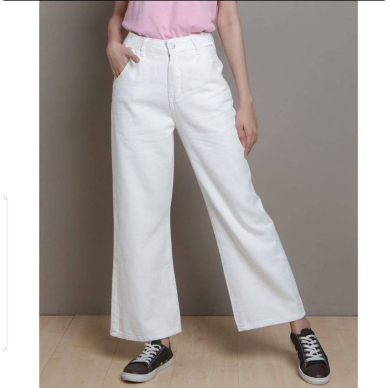 HIGH WAIST KULOT POLOS HITAM DAN PUTIH-KULOT POLOS PUTIH