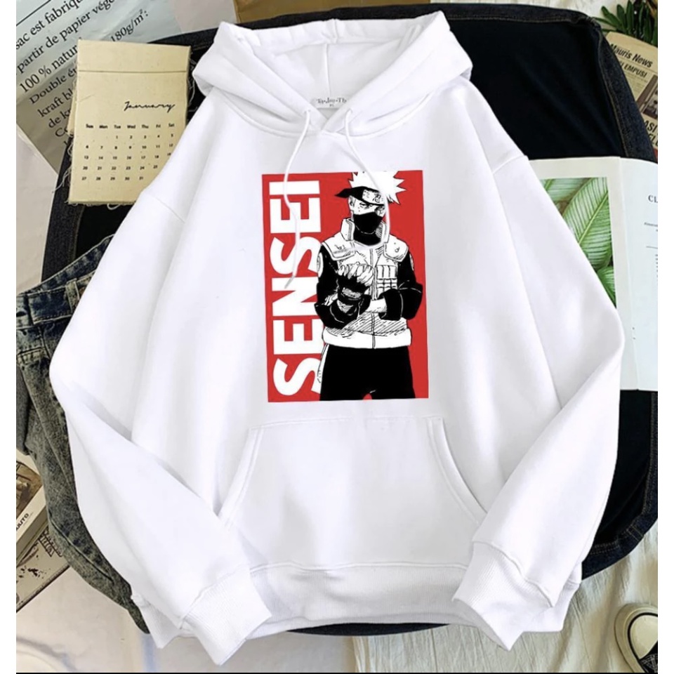 Sweater Hoodie Anime SENSEI KAKASHI II SENSEI KAKASI ANIME Jumper Hoodie II Sweter Oblong Topi Sz M - XL ( Pria &amp; Wanita / Anak &amp; Dewasa )