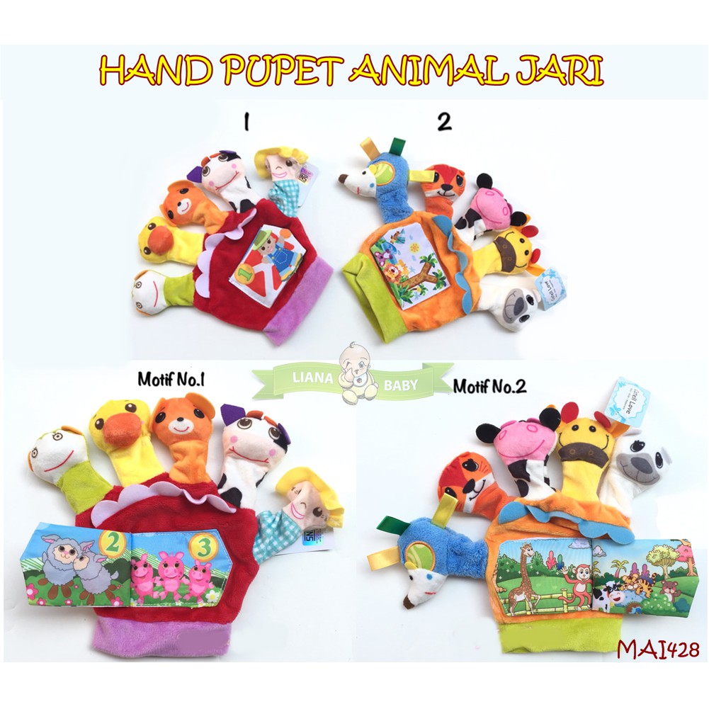 MAI428 MAINAN HAND PUPET ANIMAL JARI CATELL LOVE BONEKA TANGAN