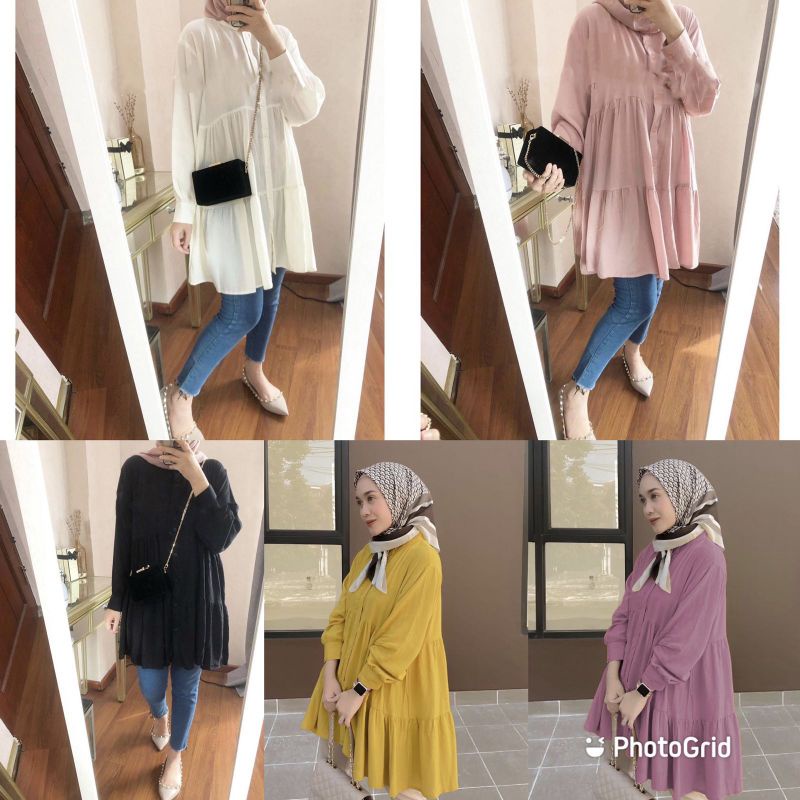 LALA blouse crinkle long tunik busui