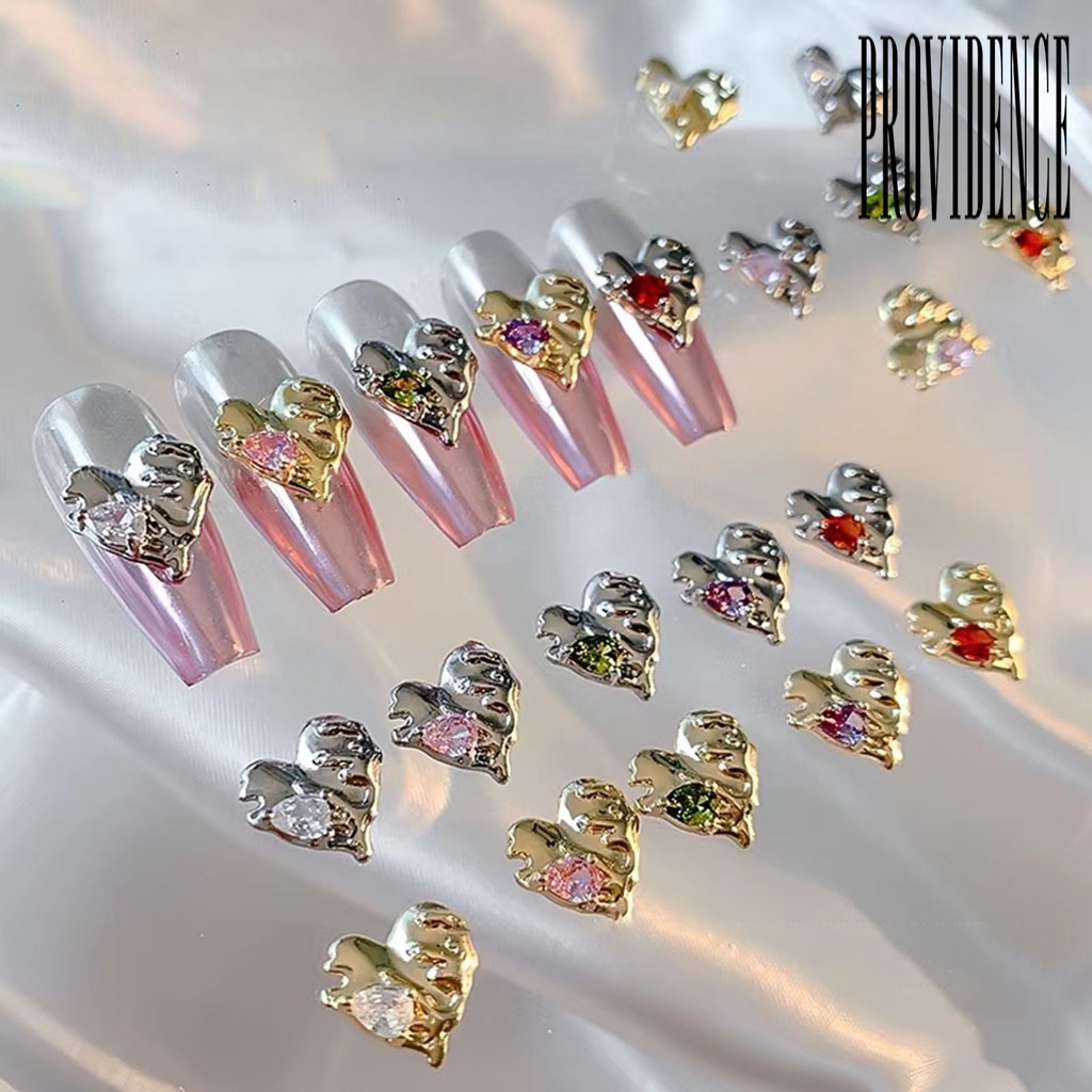 Providence 5Pcs / Set Berlian Imitasi Bentuk Hati Untuk Dekorasi Nail Art