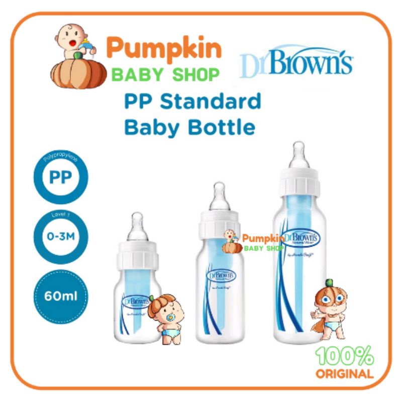 Dr Browns Standard Natural Flow PP Botol Susu 60ml / 120ml / 250ml isi 1pcs