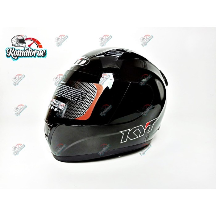 HELM KYT R10 SOLID BLACK HITAM FULL FACE