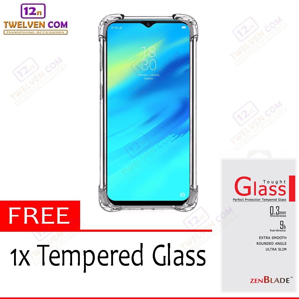 [FLASH SALE] Case Anti Crack Anti Shock Softcase Realme 2 Pro - Free Tempered Glass