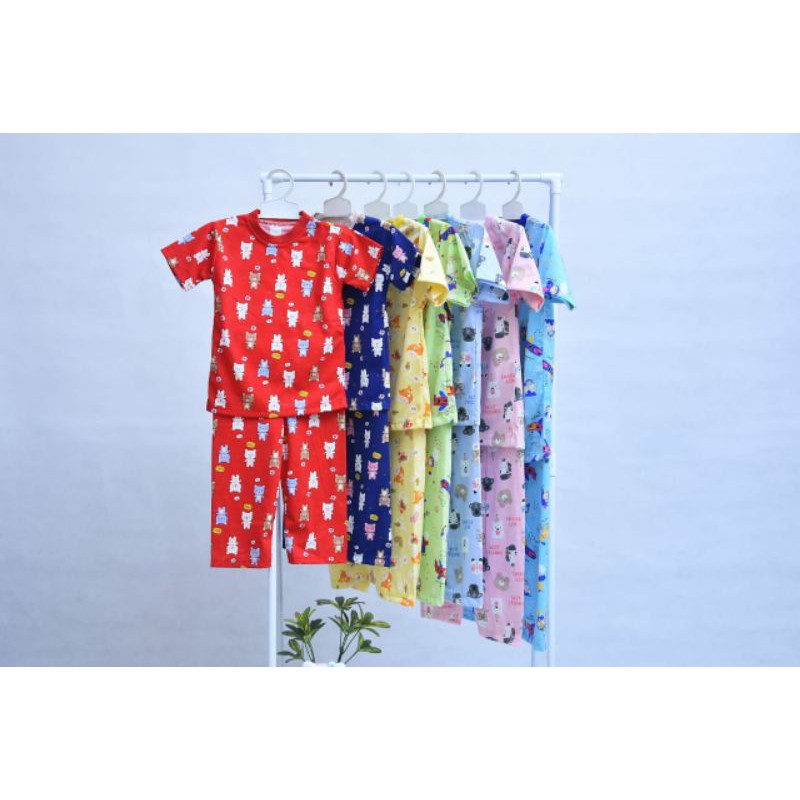 VOHARA Piyama Anak Bahan Kaos 1-6 Tahun Piyama Anak Full Printing Piyama Anak Karakter