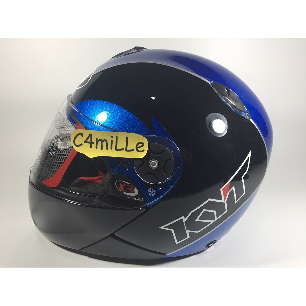 HELM KYT X ROCKET BLACK BLUE FULL FACE XROCKET | Shopee ...