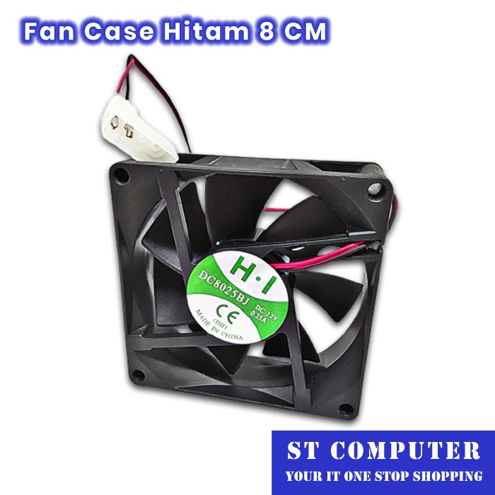 Fan Casing 8CM Hitam / Kipas Casing Komputer 8CM Hitam
