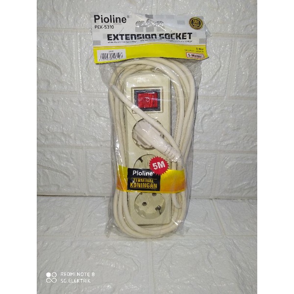 Stop Kontak Arde + Kabel 5m dan 10m (2L, 3L, 4L, 5L)