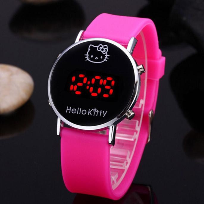 Jam tangan digital anak kids wanita remaja Hello Kitty LED watch