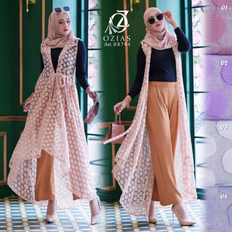 Cardi Outer Brokat Polkadot OOTD