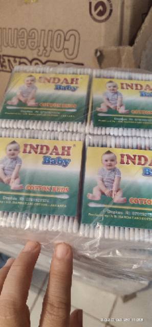 COTTON BUD DEWASA DAN ANAK2. ISI FULL 3 BARIS  MERK INDAH, JAMINAN MUTU . SEPACK 12 BKS