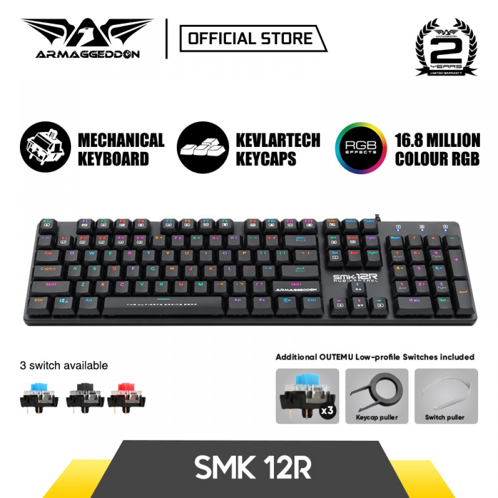 Armaggeddon SMK 12R RGB Low Profile Mechanical Keyboard RED/BLUE/BLACK