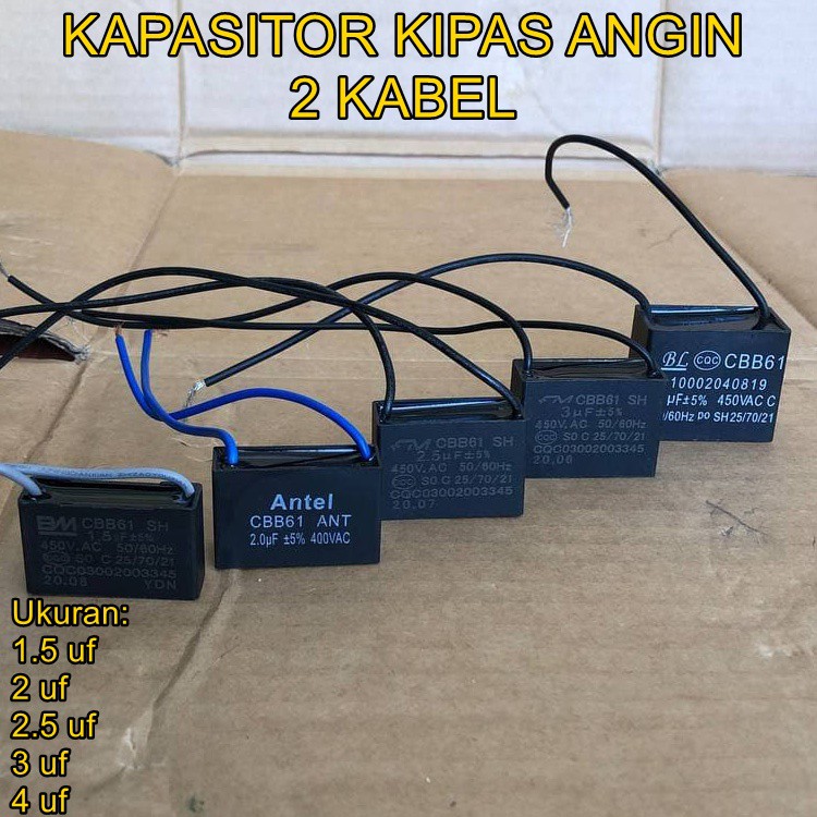 [BAYAR DITEMPAT] KAPASITOR KIPAS ANGIN - CAPASITOR 1,5uf, 2uf, 2,5uf, 3 uf, 4 uf