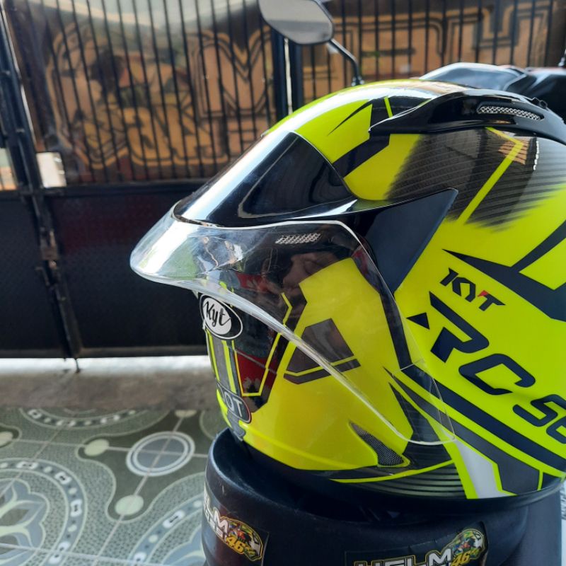 Spoiler 3D Helm KYT RC7 RC 7 RC SEVEN Smoke Hitam Bening sudah termasuk 3M DOUBLE tape tinggal pasang