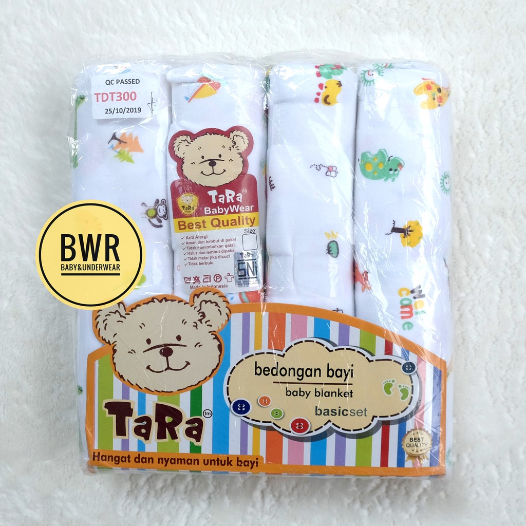 [ Ecer ] Bedong TARA Motif / Bedong Bayi Motif Print Selimut Blankect Bayi Putih Warna | Bwr