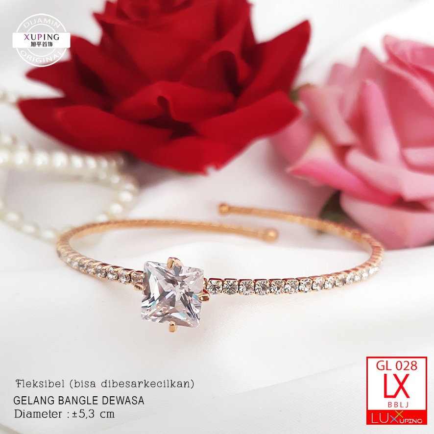GL 028 Gelang Xuping bebas Ukuran Jumbo Big Size Perhiasan Permata Sirkon Baris Luxx Xuping