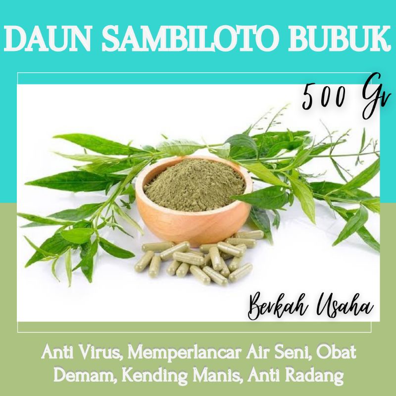 

TEH DAUN SAMBILOTO SAMBIROTO BUBUK SERBUK 500 GR