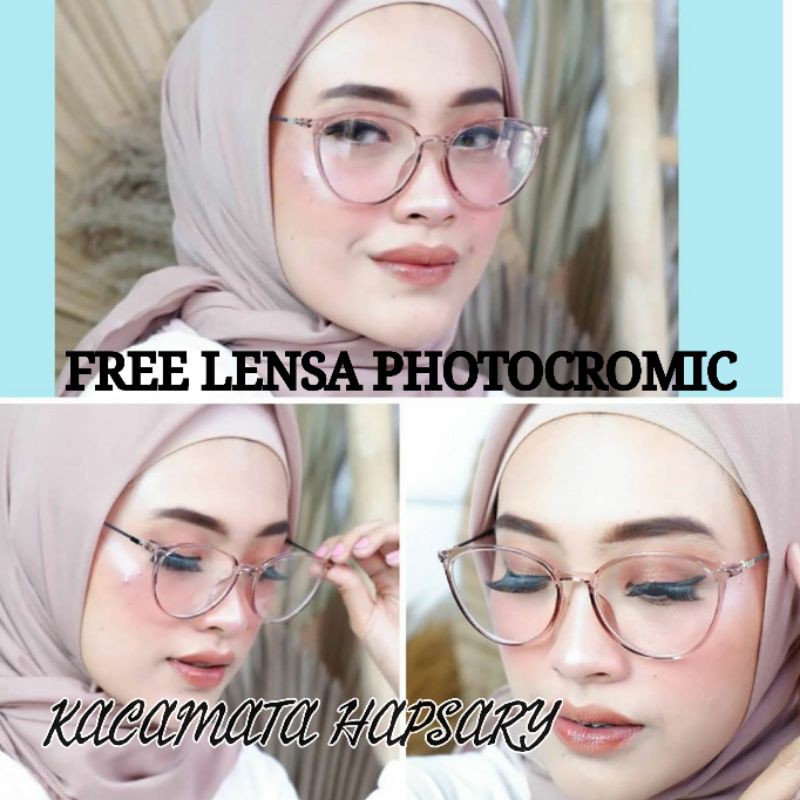 FRAME KACAMATA WANITA CAT EYE | PAKET LENSA PHOTOCROMIC | KACAMATA MINUS | KACAMATA ANTI RADIASI