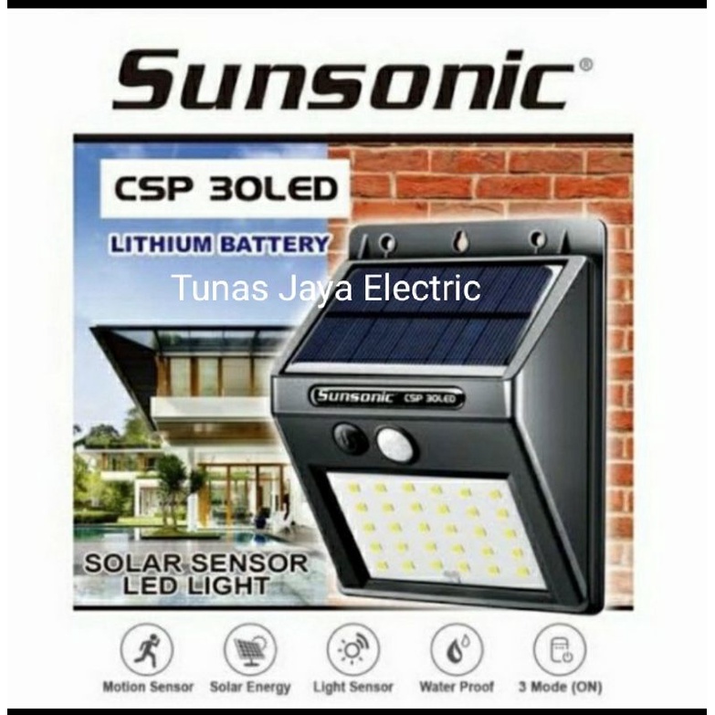 SUNSONIC Lampu Dinding / Taman Solar Cell dengan Sensor Gerak (Waterproof)