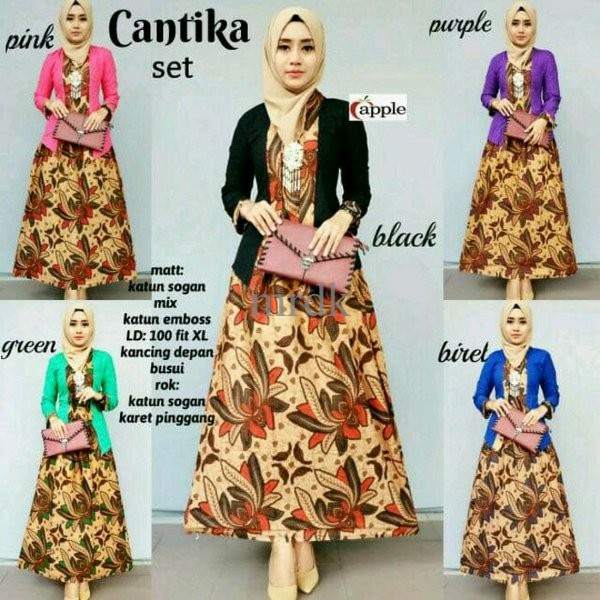Baju Kebaya Muslim Modern Wanita Rok Batik Solo