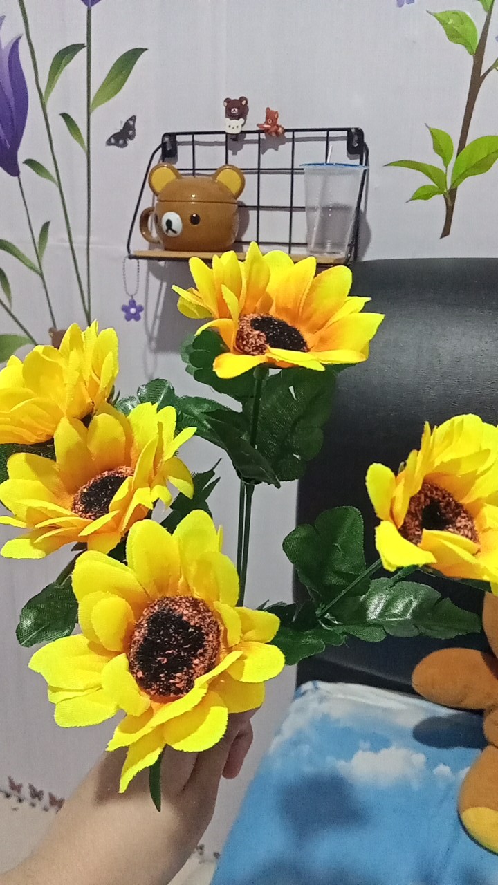 Guninco Bunga Matahari Artificial Imitasi Hiasan Meja Ruang Tamu Dekorasi Ruangan