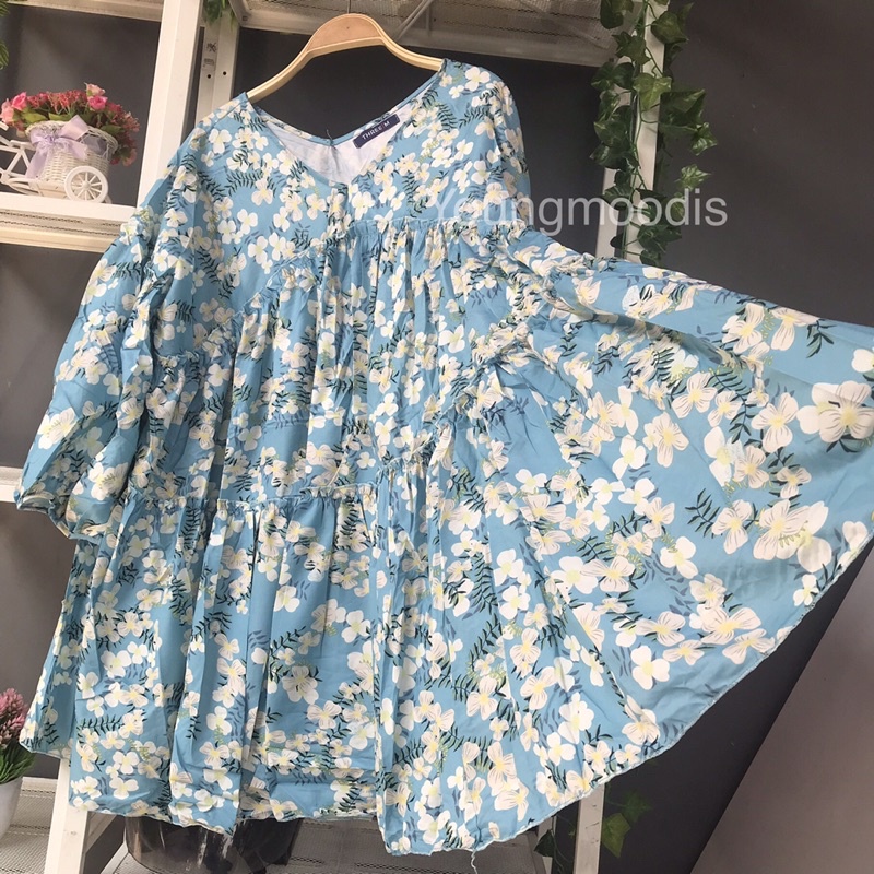 youngmoodis floral blouse tunik bunga import