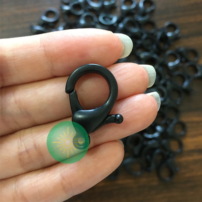 Kaitan Lobster Plastik 25mm HITAM / Kait Masker / Kait Kalung HITAM