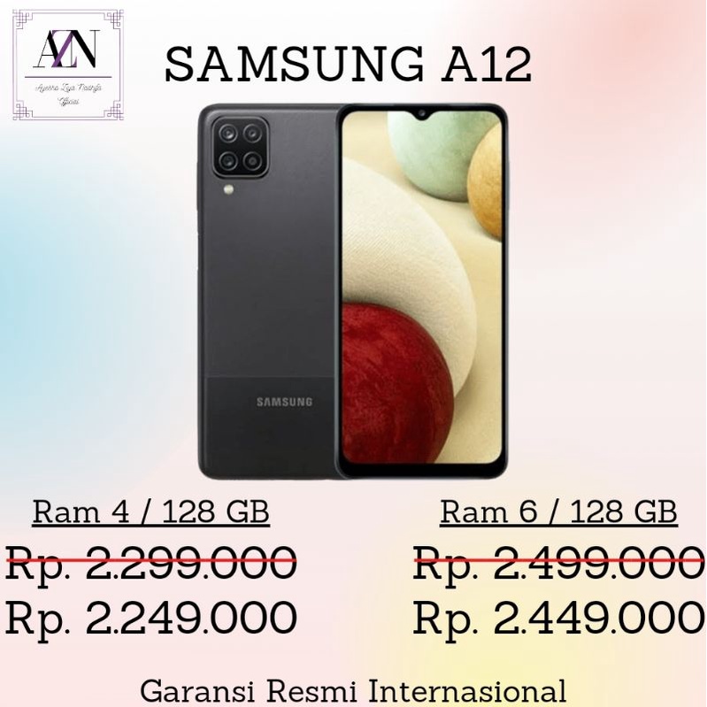 HP SAMSUNG A12 RAM 4 / 128 GB & 6 / 128 GB GARANSI RESMI HANDPHONE TERLARIS