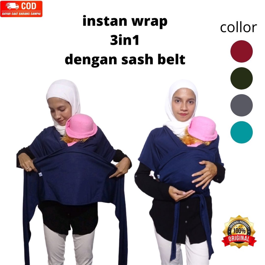 Gendongan Bayi Terbaru Lembut Depan Halus Instan Elastis Z3G2 Kuat Tebal Empuk 2in1 Ring Sling Langs