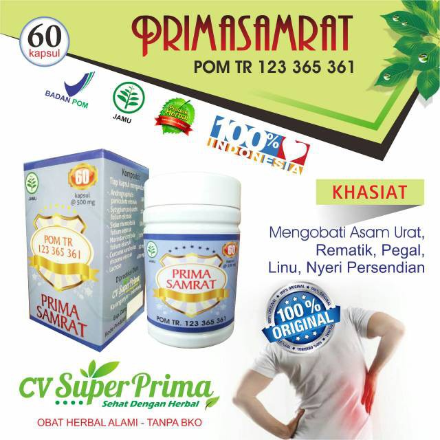 

kapsul asam urat Herbal asamurat (prima samrat)