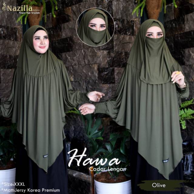 Hawa Hijab Lengan Free Cadar/ Niqob original Nazilla