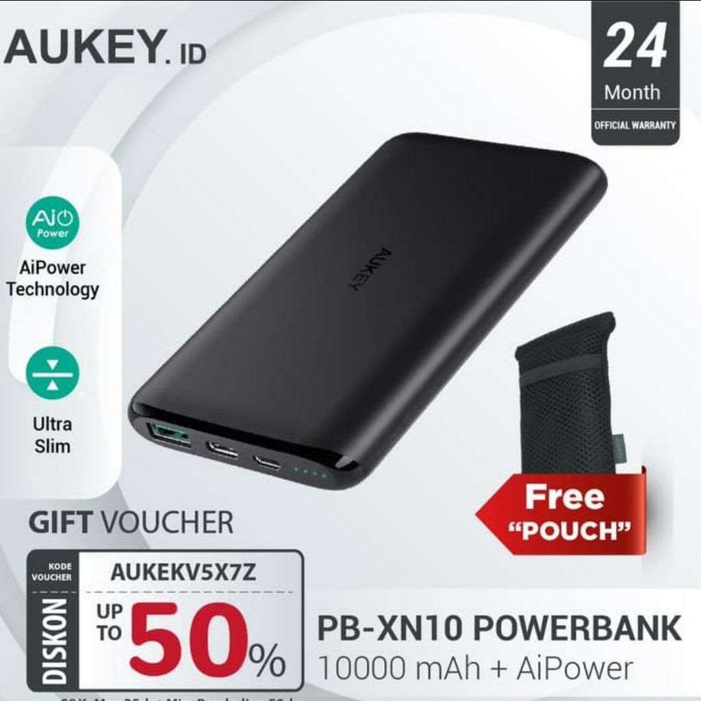 Powerbank aukey 10000mah murah berkualitas