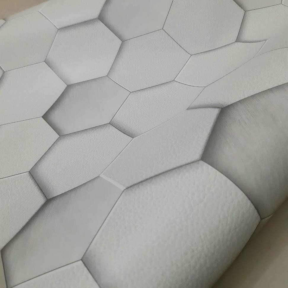 Wallpaper Dinding 3D HEXAGON GEOMETRI Wall Stiker Kamar Ruang Tamu Rumah Cafe Modern Minimalis (KODE