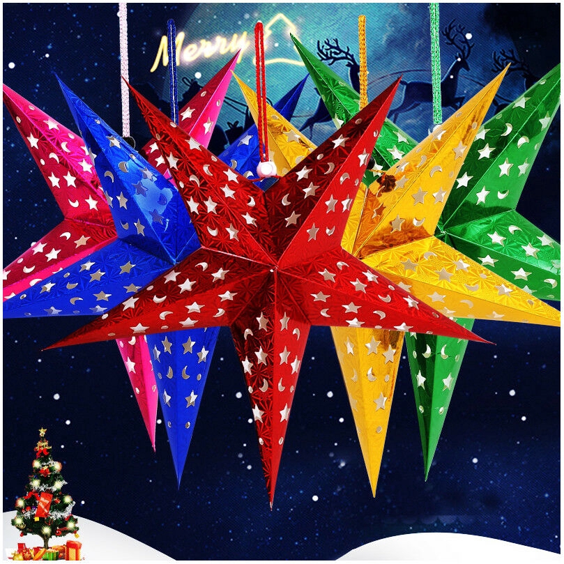 30cm Hanging Paper Star Festival Lampshade Wedding Birthday Party DIY Decoration Christmas Ornaments