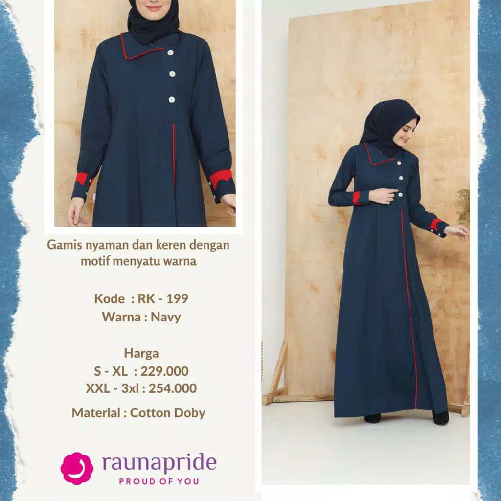 GAMIS TERBARU 2021 RAUNA RK-199 NAVY